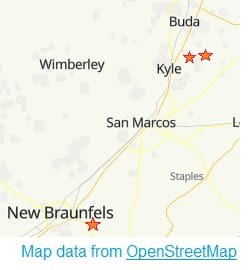 map with locations starred